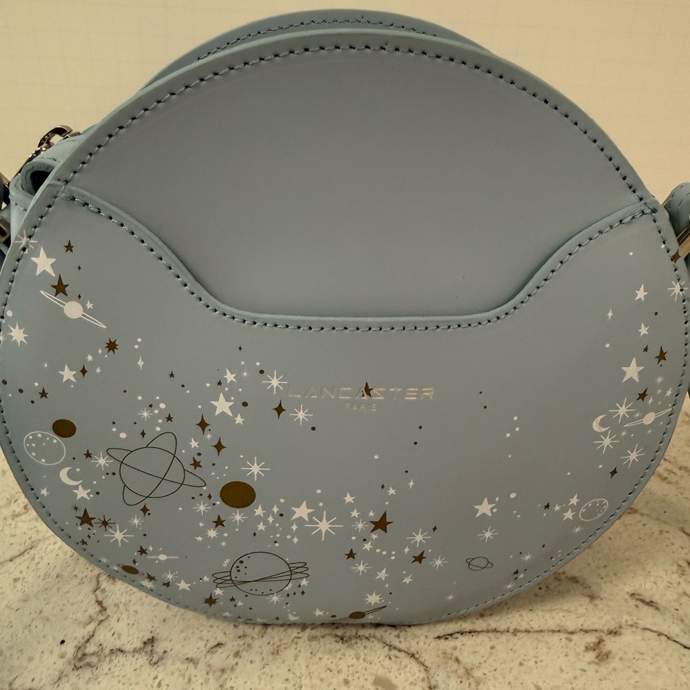 Lancaster Paris Blue Crossbody Bag with Star Accents